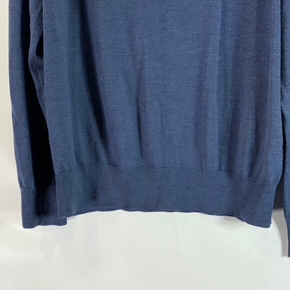 BROOKS BROTHERS Men's Blue Quarter-Zip Saxxon Wool Pullover Sweater SZ XL - Picture 7 of 10